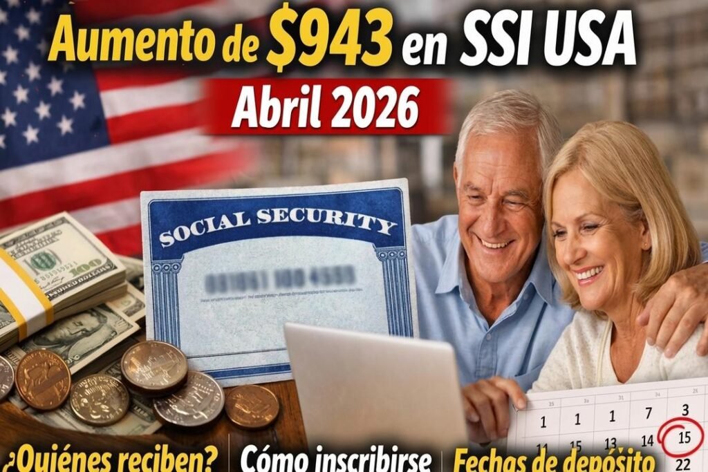 Aumento de $943 en SSI USA abril 2026