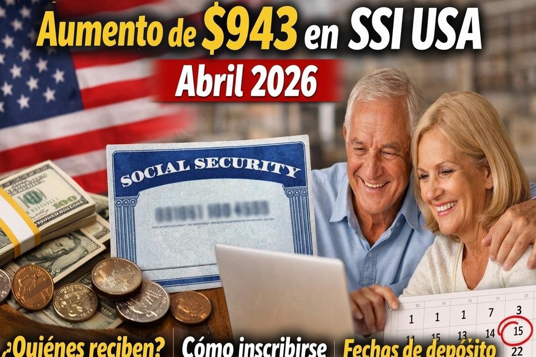 Aumento de $943 en SSI USA abril 2026