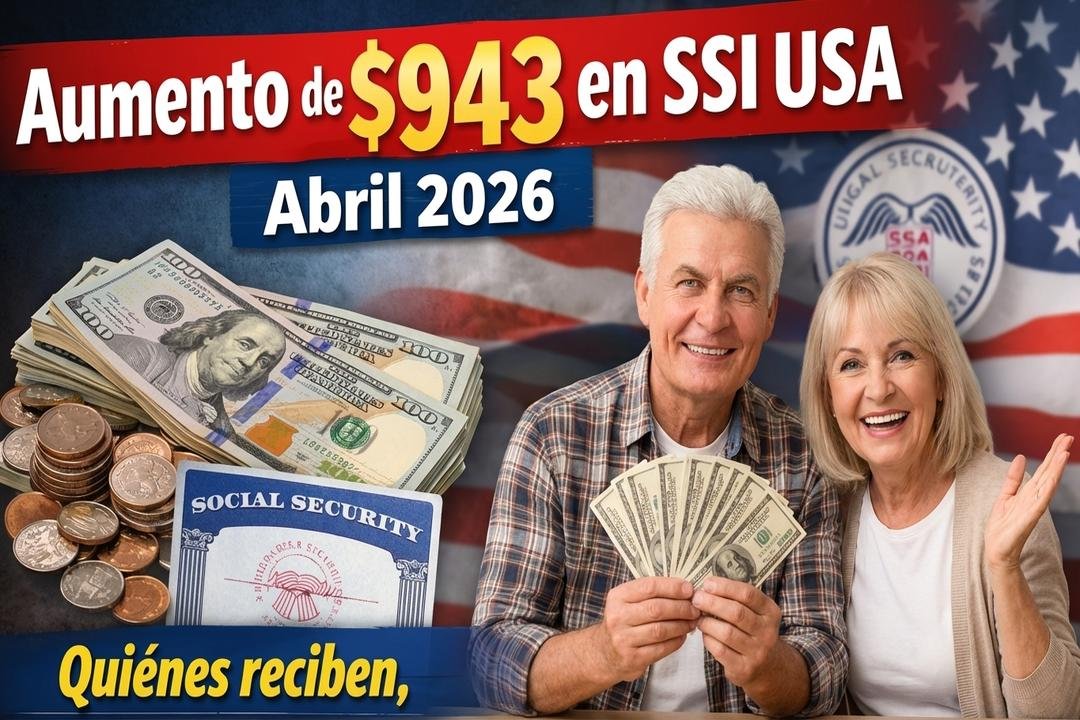 Aumento de $943 en SSI USA abril 2026