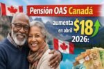 Pensión OAS Canadá aumenta $18 en abril 2026