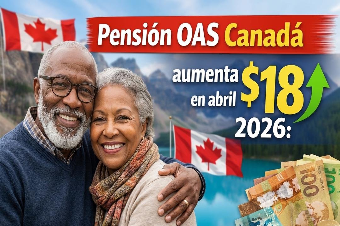 Pensión OAS Canadá aumenta $18 en abril 2026
