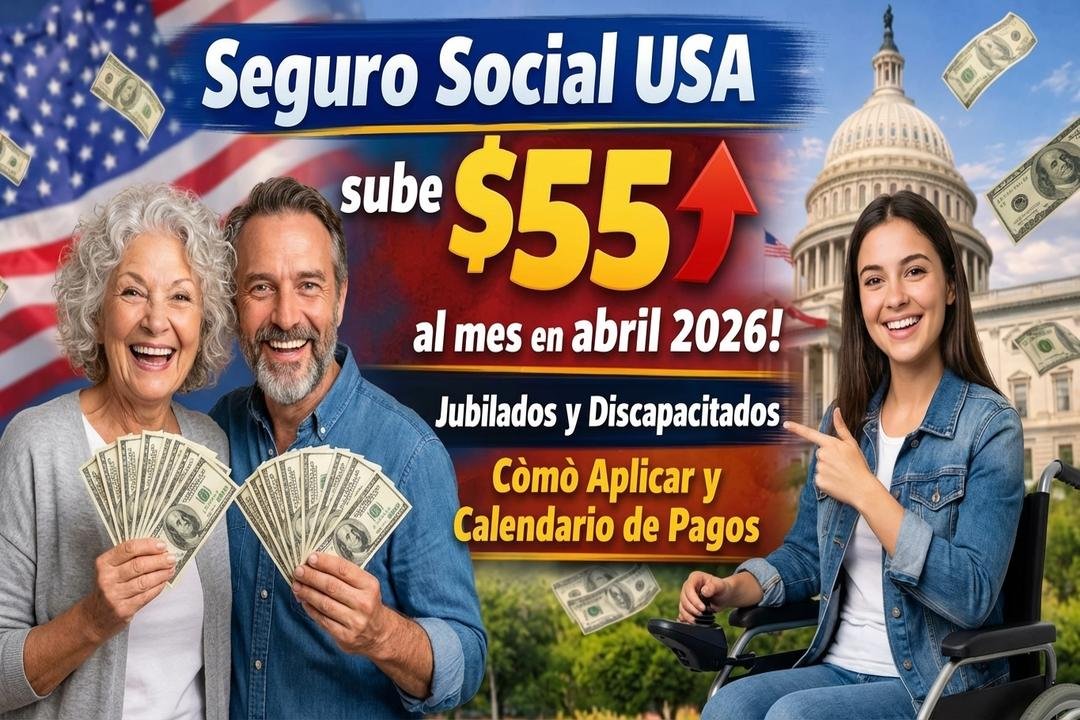 Seguro Social USA sube $55 al mes en abril 2026